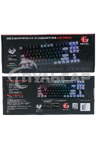 Клавиатура проводная механическая Gembird KB-G600-1, 87кл, Rainbow, коричн.свитчи, 1.8м, черная