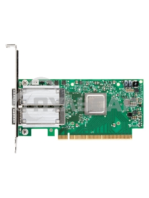 Плата сетевого контроллера MELLANOX ConnectX-5 VPI adapter card, EDR IB (100Gb/s) and 100GbE, dual-port QSFP28, PCIe3.0 x16, tall bracket, ROHS R6