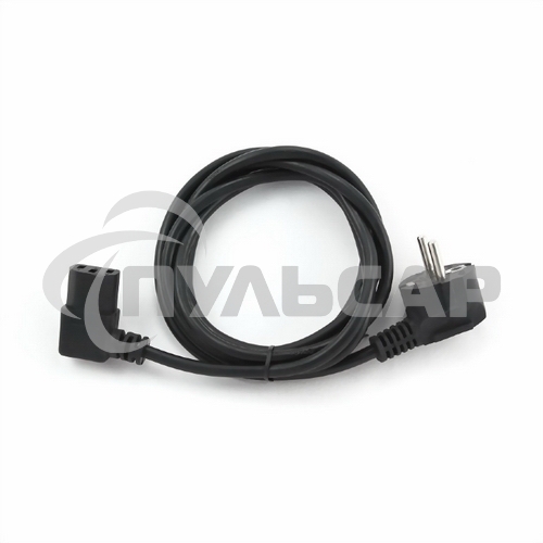 Кабель питания Gembird 1.8м, VDE(0.75мм), черный, угловой разъем, с зазем., пакет PC-186A-VDE