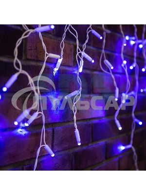 Гирлянда Neon-night Айсикл (бахрома) светодиодный, 2,4х0,6м, эффект мерцания, белый провод, 230 В, диоды СИНИЕ, 88 LED