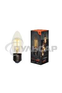 Лампа светодиодная филаментная Rexant Свеча CN35 7.5 Вт 600 Лм 2700K E27 прозрачная колба