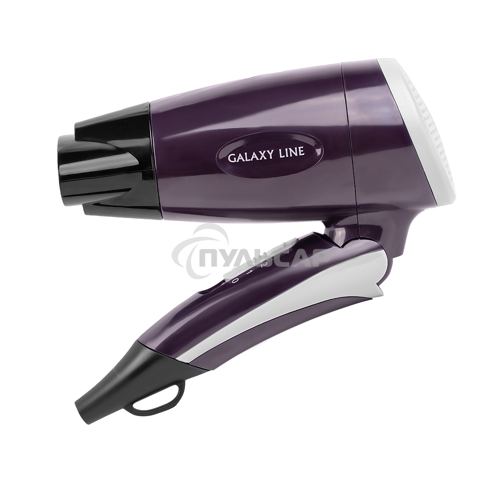 Фен для волос Galaxy Line GL 4338, фиолетовый,1200 Вт, 2 скорости потока воздуха, складная ручка, насадка-концентратор, подвесная петля, длина шнура питания 170 см