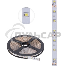 Лента светодиодная 5 м 12 В 2835 6500 К IP65 60 LED/м для БП с клеммами LAMPER