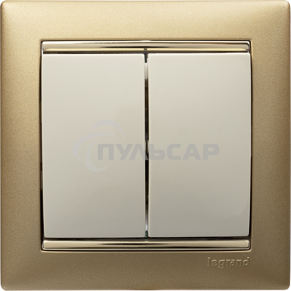 Выключатель Legrand 774305 Valena двухклавишный 10 AX(слоновая кость)
