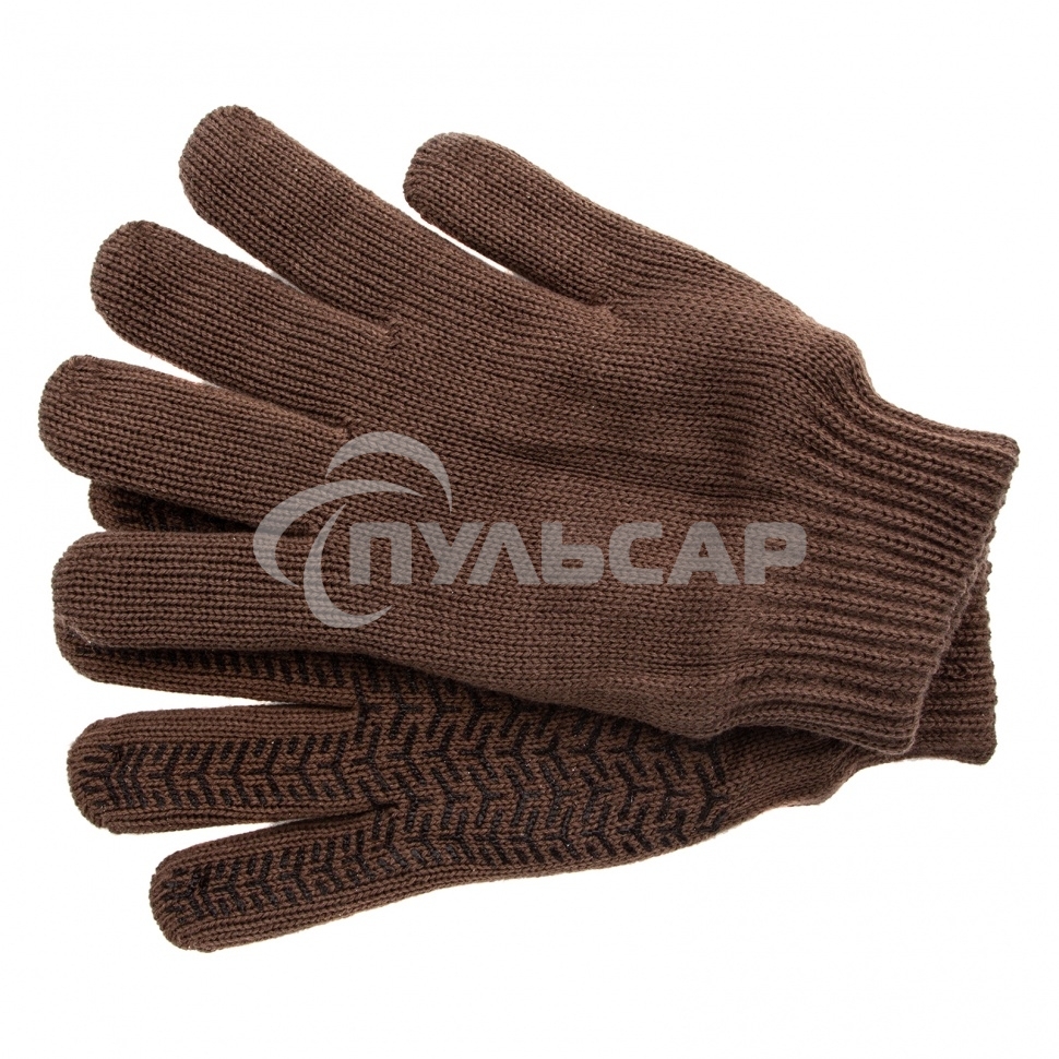 Перчатки трикотажные, двойные, полушерстяные, с ПВХ покрытием, Россия Сибртех