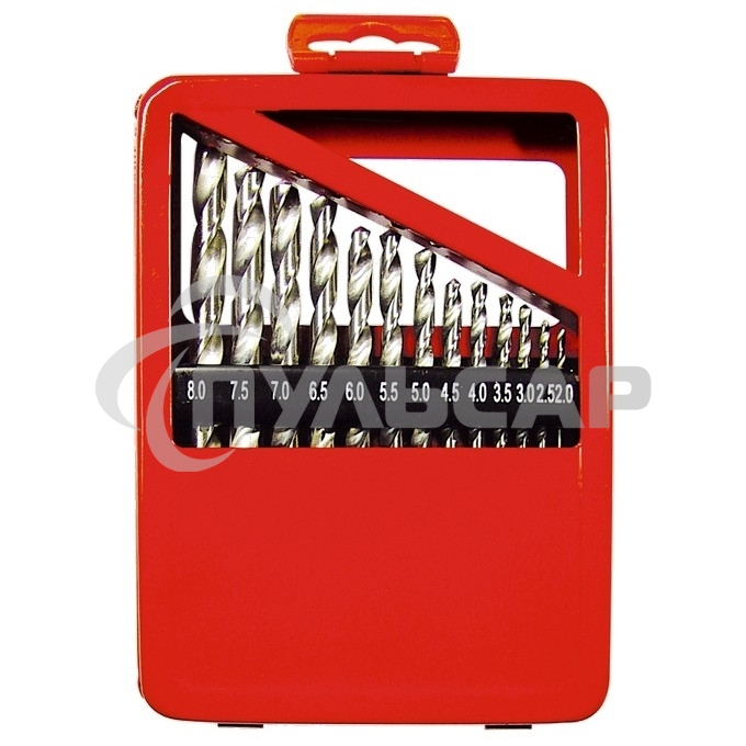 Набор сверл Matrix по металлу, 2-8 мм, HSS, 13 шт., метал. коробка цил. хвостовик