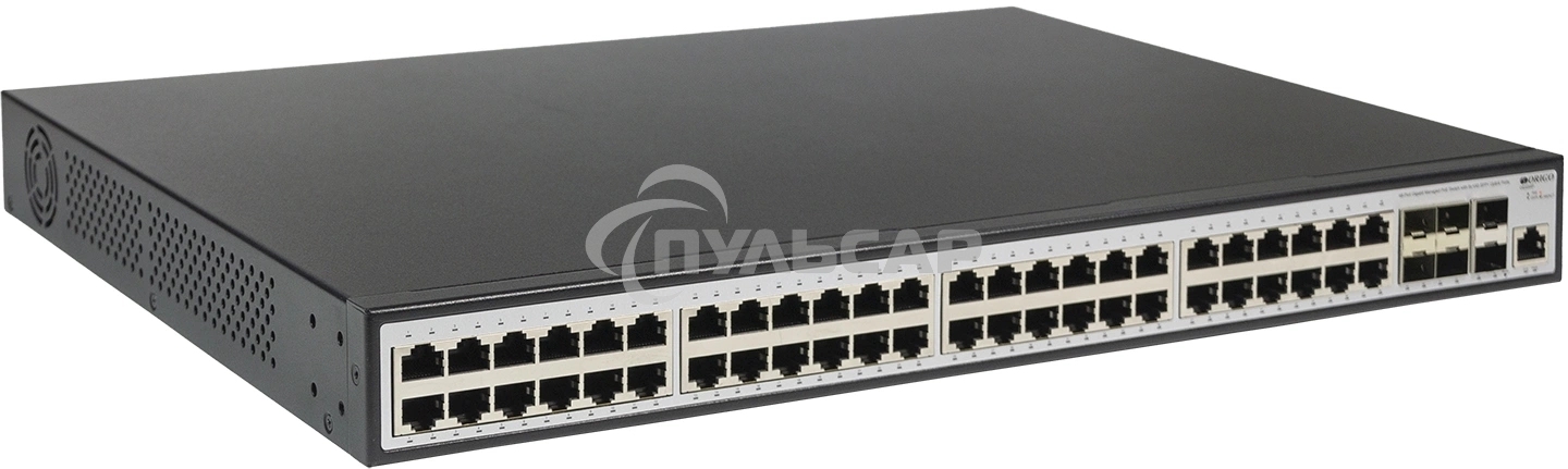 Коммутатор ORIGO Managed L3 Switch 48x1000Base-T PoE, 6x10Gbase-X SFP+, PoE Budget 880W, RJ45 Console, 19