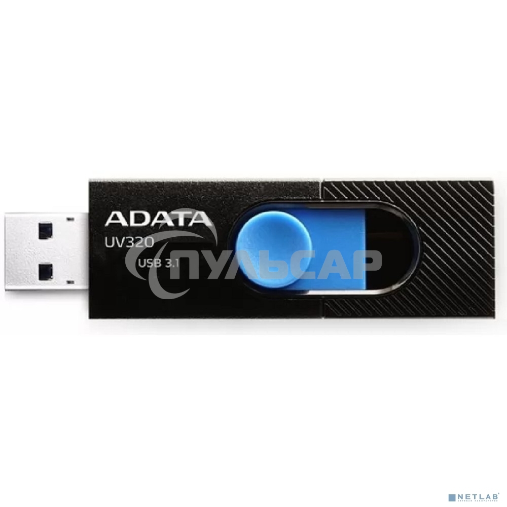 Флешка USB ADATA UV320 (AUV320-64G-RBKBL), 64 Gb, USB 3.1, R/W 100/30, черный/синий