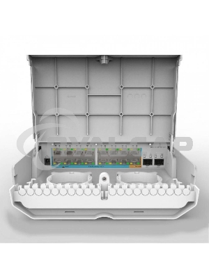 Коммутатор MikroTik Cloud Router Switch 318-16P-2S+OUT with 800MHz CPU, 256MB RAM, 16x Gigabit LAN with PoE-out, 2xSFP+ cages, RouterOS L5 or SwitchOS (dual boot), outdoor enclosure, mounting kit (power supply N