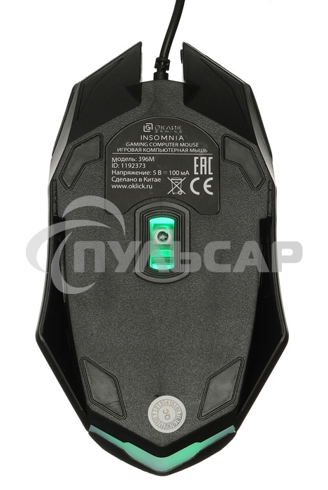 Мышь проводная Oklick 396M INSOMNIA черный, 1000 dpi, USB, кнопки - 3