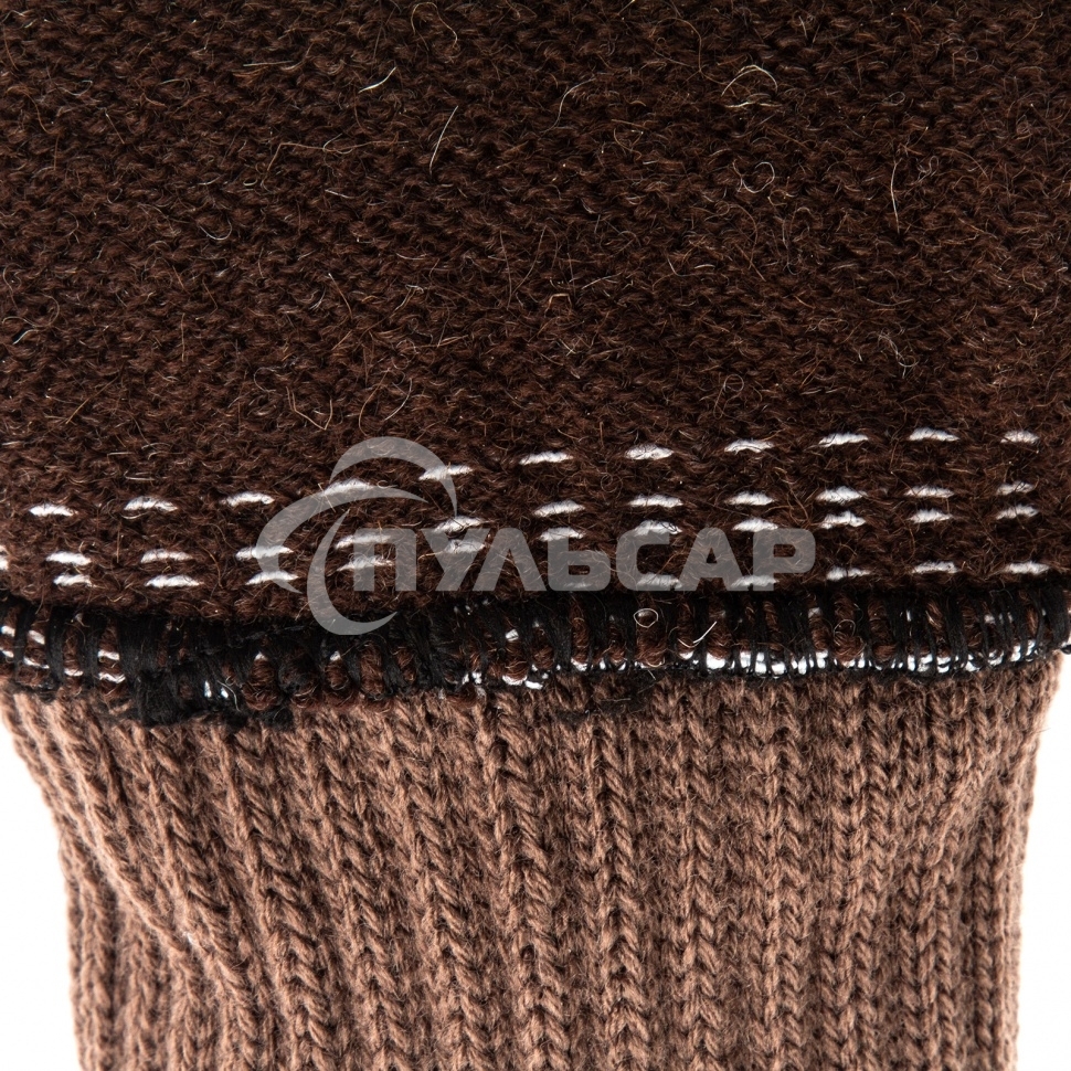 Перчатки трикотажные, двойные, полушерстяные, с ПВХ покрытием, Россия Сибртех