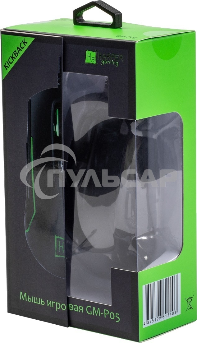 Мышь проводная Harper Gaming Kickback GM-P05 черный, 10000 dpi, USB, кнопки - 8