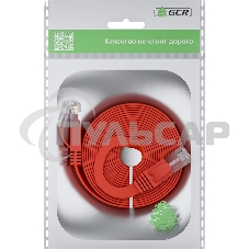 Патч-корд GCR PROF плоский прямой 2.0m, UTP медь кат.6, красный, 30 AWG, ethernet high speed 10 Gbит/с, RJ45, T568B, GCR-52859
