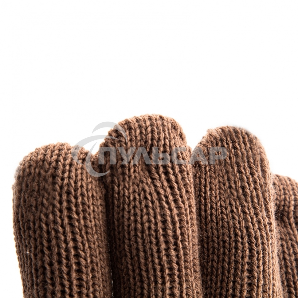 Перчатки трикотажные, двойные, полушерстяные, с ПВХ покрытием, Россия Сибртех