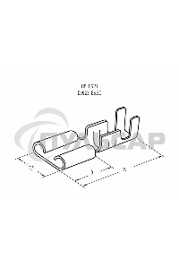 Клемма плоская гнездо 7.5 мм 1-2.5 мм² (РП-м 2.5-(6.3)) Rexant