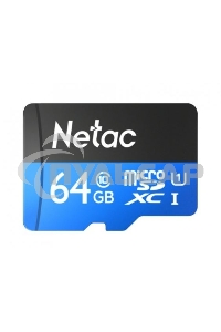 Флеш карта microSDHC 64Gb Netac P500 <NT02P500STN-064G-R> (с SD адаптером) 80Mb/s