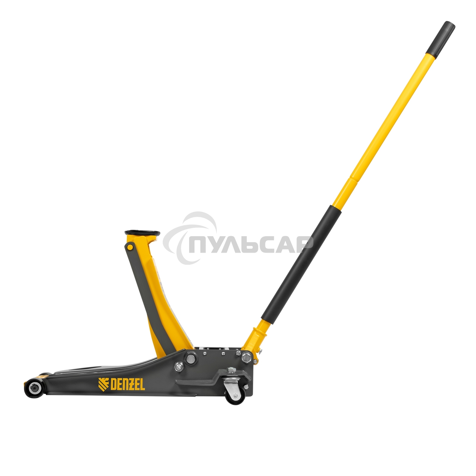 Домкрат гидравлический подкатной Denzel 3 т, 75-500 мм, быстрый подъем, низкий подхват, проф. 51250