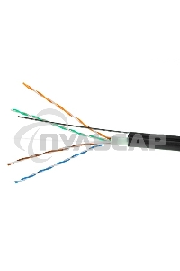 Кабель UTP Outdoor Power Cube PC-UPC-5051E-SO-OUTR кат.5e Fluke МЕДЬ однож. 4х2х0.51 мм, 305 м на катушк, внешний с тросом, черный (FLUKE TEST)