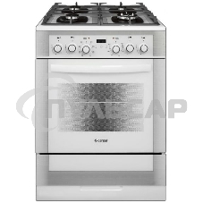 Плита комбинированная Gefest ПГЭ 6502-03 0242 белый, конфорок 4 газовых, духовка 55 л, 60 см x 85 см x 60 см