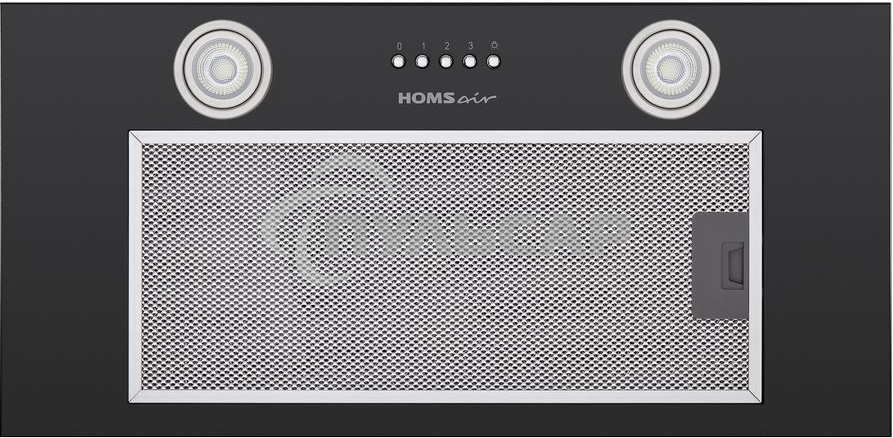 Вытяжка встраиваемая HOMSair Camelia Power 60 черный, 60 см, 850 куб. м/ч, 52 дБ