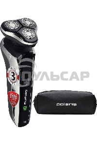 Электробритва PMR 0307RС wet&dry PRO 5 blades+ электрическая (Polaris), черный/хром