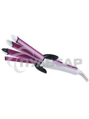 Щипцы для завивки волос Delta DL-0636 белый с розовым, КЕРАМИЧЕСКОЕ покрытие, 4 в1, d 25мм, (50)