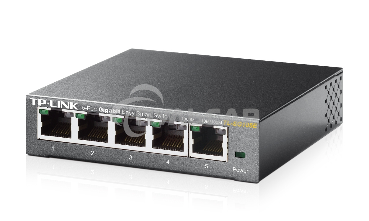 Сетевой коммутатор TP-Link SMB TL-SG105E 5-Port Gigabit Desktop Easy Smart Switch, 5 10/100/1000Mbps RJ45 ports, MTU/Port/Tag-based VLAN, QoS, IGMP Snooping