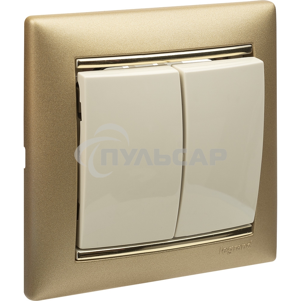 Выключатель Legrand 774305 Valena двухклавишный 10 AX(слоновая кость)