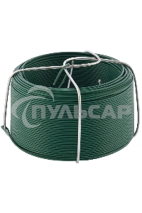 Проволока с ПВХ покрытием, зеленая 0,9 мм, длина 50 м Сибртех