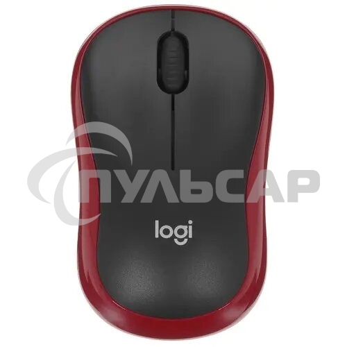 Мышь беспроводная Logitech M185, красный, 1000 dpi, радиоканал, USB, кнопки - 3