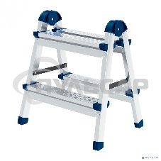 Стремянка Сибртех двухсторонняя 2 ст., сталь профиль, стальные ступени 97982