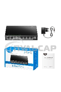 Коммутатор 8-Port 10/100 Mbps Desktop Switch, 8 10/100M RJ45 Ports, Loop Detection, Metal Case, Power Saving, Plug & Play