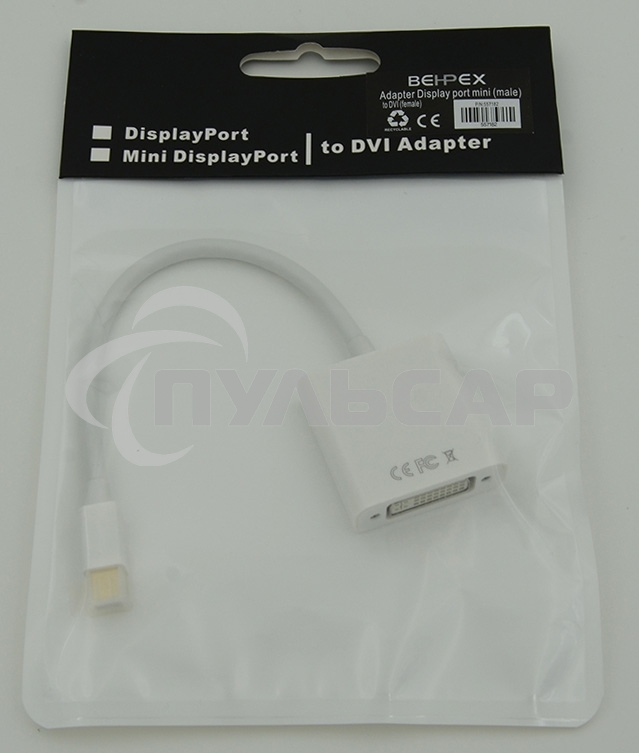 Переходник Display port mini (male) to DVI (female)
