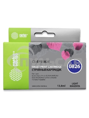 Картридж струйный Cactus CS-EPT0826 (T0826) светло-пурпурный (13,8 мл) для Epson Stylus Photo R270/290/RX590