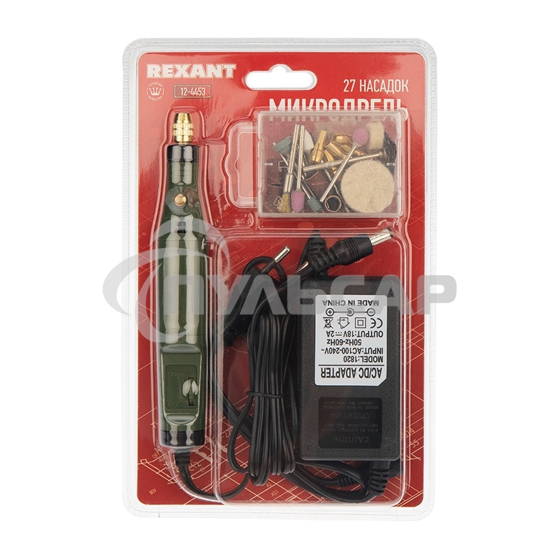 Дрель (гравер) Rexant 5000 - 18000 об/мин, 20 Вт, 26 насадок, блистер