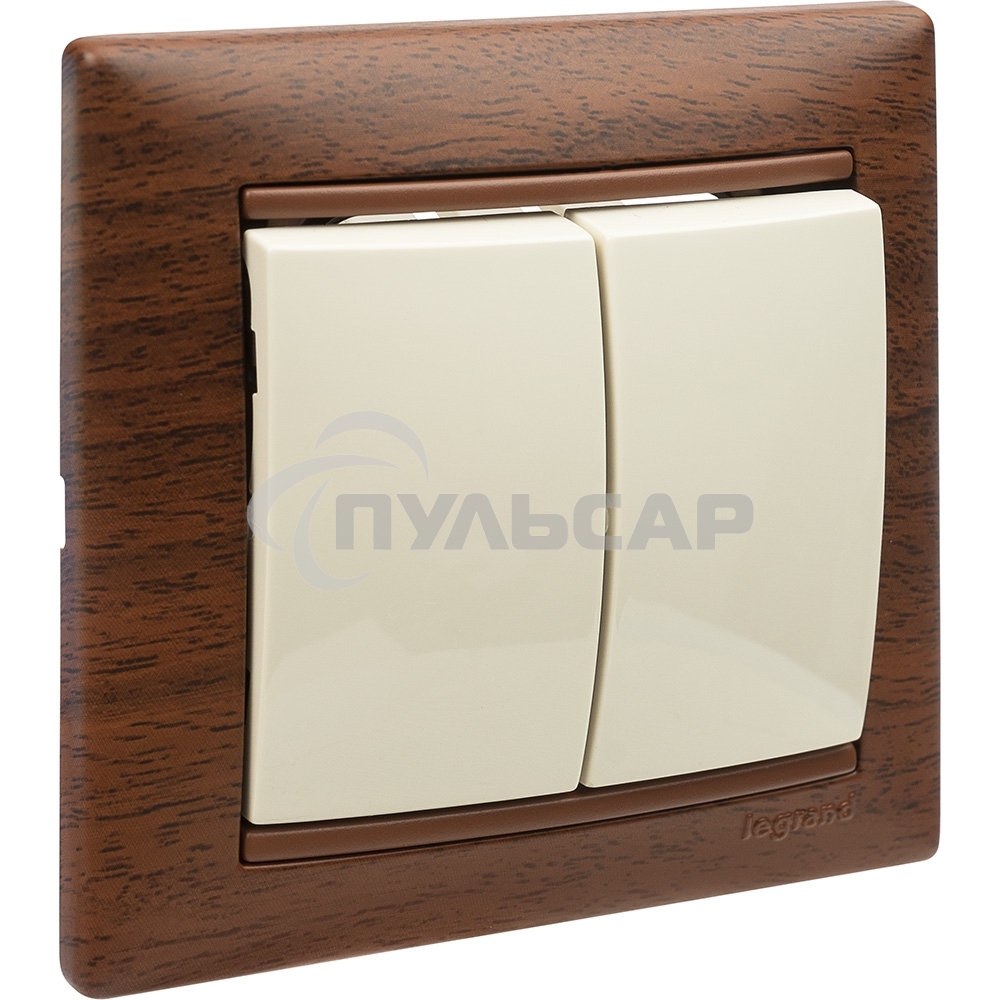 Выключатель Legrand 774305 Valena двухклавишный 10 AX(слоновая кость)