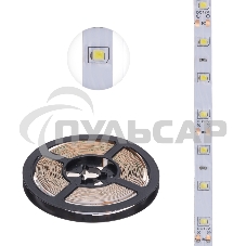 Лента светодиодная 5 м 12 В 2835 6500 К IP23 60 LED/м для БП с клеммами LAMPER