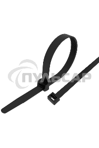 Хомут-стяжка кабельная нейлоновая Rexant 300 x7,6 мм, черная, упаковка 100 шт.