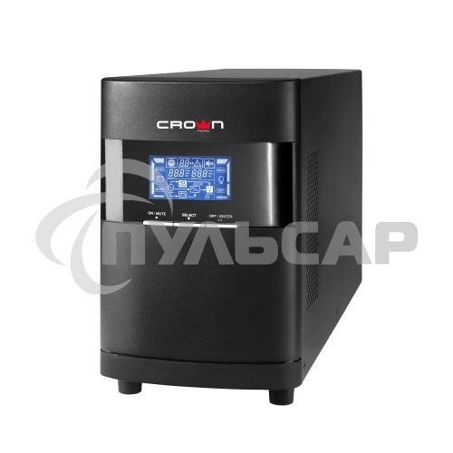Источник бесперебойного питания CROWN On-Line CMUOA-350-1K EURO 1000VA/900W, корпус металл, TOWER, АКБ 3*12V/7AH, PF-0.9, AVR 110-300V, порт RJ-11/45+USB/RS-232, EPO, розетки 2*EURO, входной кабель 2 м, вентилятор охлаждения, автомат, слот для SNMP, порт 