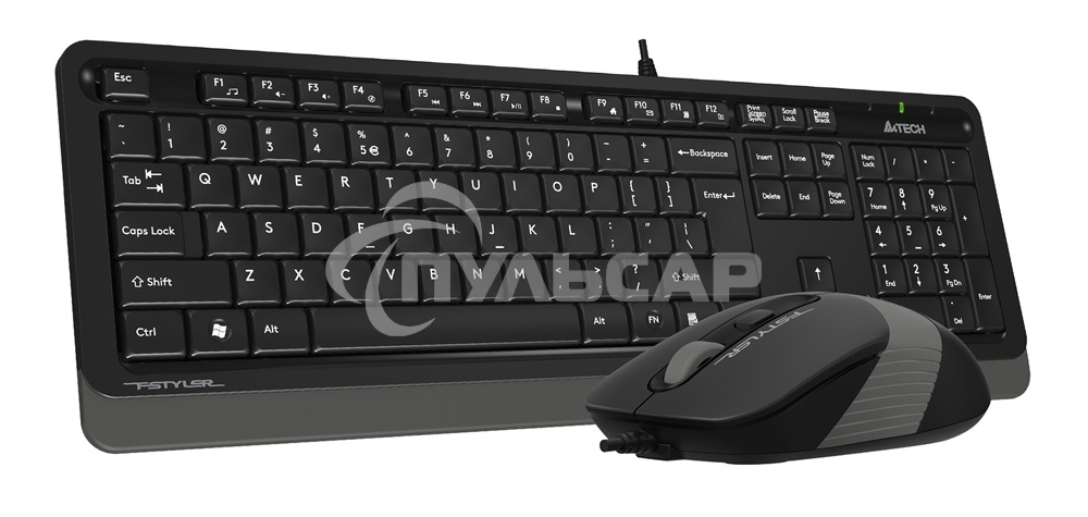 Комплект клавиатура + мышь A4 Fstyler F1010 клав:черный/серый мышь:черный/серый USB Multimedia