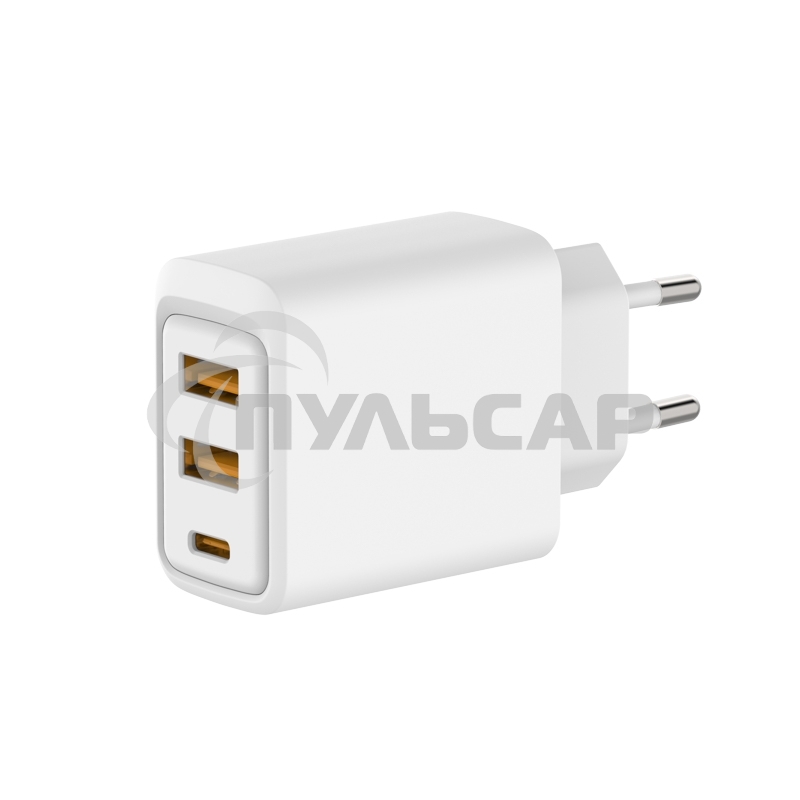 Сетевое зарядное устройство с двумя портами USB-A и одним портом USB-C, 10Вт Rexant