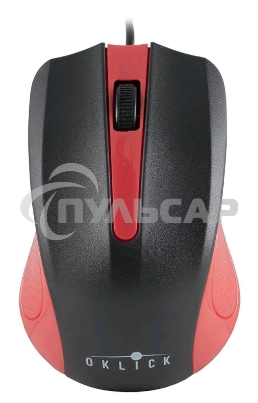 Мышь проводная Oklick 225M черный/красный, 1200 dpi, USB, кнопки - 3