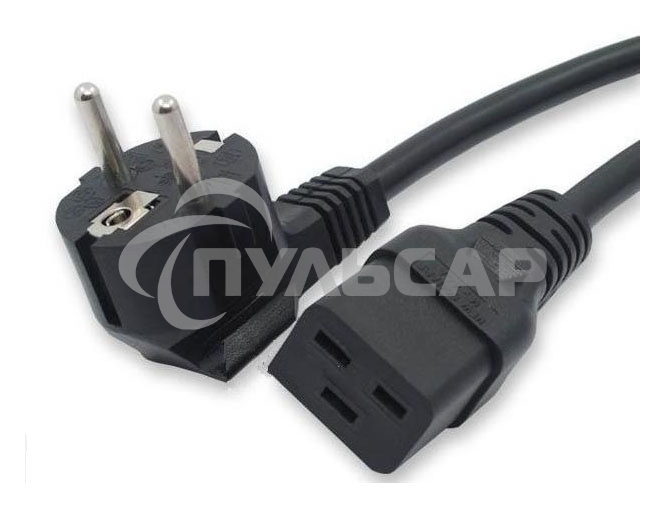 Кабель питания Hyperline PWC-IEC19-SHM-1.8-BK (Shucko+C19) (3x1.5), 1.8м