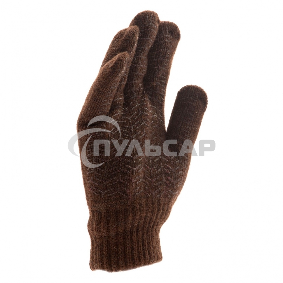 Перчатки трикотажные, двойные, верблюжья и овечья шерсть, ПВХ покрытие, Россия Сибртех