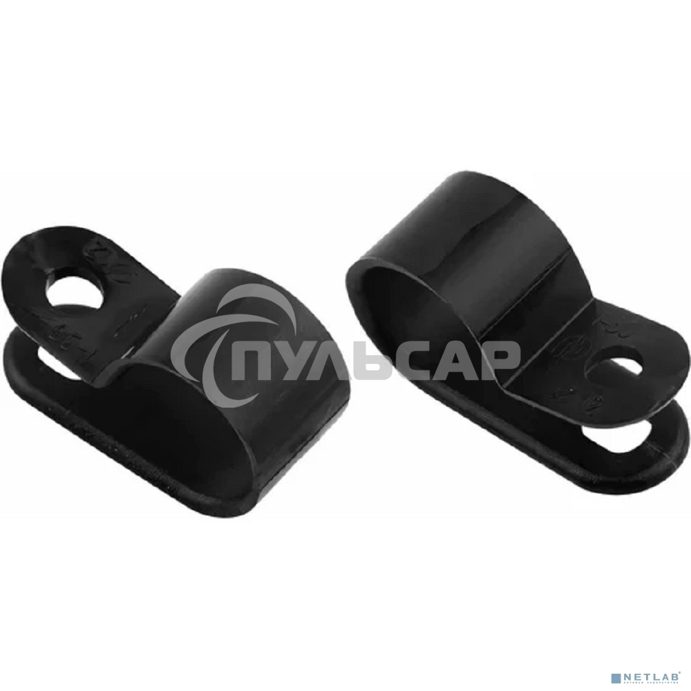 Кабельная скоба под винт Rexant 5 мм, черная, упаковка 50 шт.