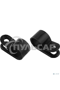 Кабельная скоба под винт Rexant 5 мм, черная, упаковка 50 шт.