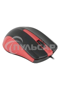 Мышь проводная Oklick 225M черный/красный, 1200 dpi, USB, кнопки - 3