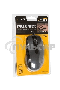 Мышь проводная A4Tech N-708X серый глянец/черный, 1600 dpi, USB, кнопки - 6