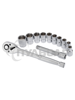 Набор торцевых головок Rexant 1/2, головки 10-24 мм, с трещоточным ключом, 12 предметов