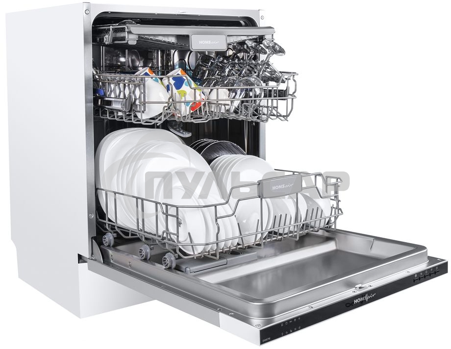 Встраиваемая посудомоечная машина HOMSair DW67M, черный, 59.8 см, 14 компл., 47 дБ, класс A++